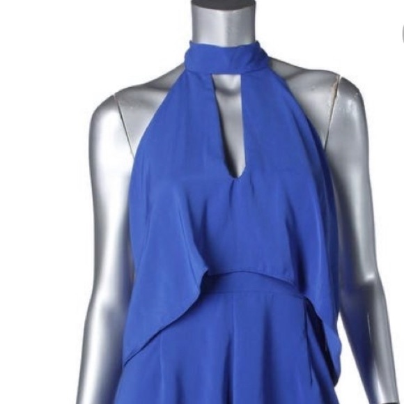 Mustard Seed Pants - Mustard Seed deep V plunge blue romper XS